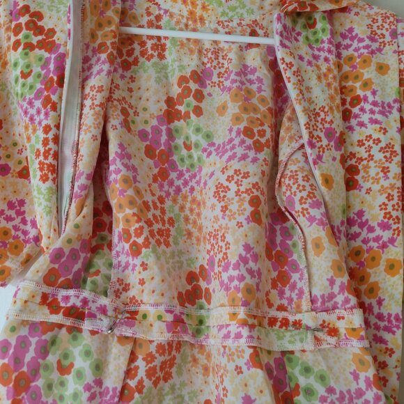 Amish Mennonite Cape Dress 36"B 31"W Vintage 60s Style Pink Orange - Picture 15 of 16